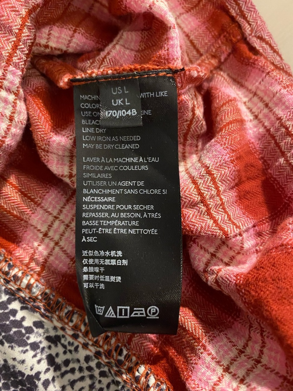 Free People Mixed-Pattern Red Plaid Button-Up Shirt - Picture 8 of 9